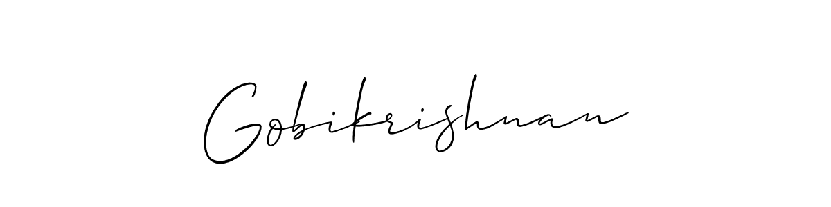 Use a signature maker to create a handwritten signature online. With this signature software, you can design (Allison_Script) your own signature for name Gobikrishnan. Gobikrishnan signature style 2 images and pictures png