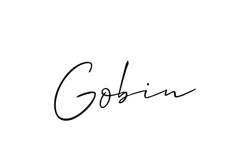 Design your own signature with our free online signature maker. With this signature software, you can create a handwritten (Allison_Script) signature for name Gobin. Gobin signature style 2 images and pictures png