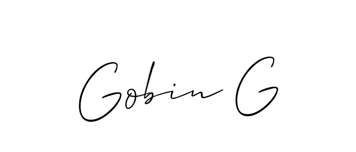 Create a beautiful signature design for name Gobin G. With this signature (Allison_Script) fonts, you can make a handwritten signature for free. Gobin G signature style 2 images and pictures png