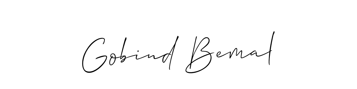 Make a beautiful signature design for name Gobind Bemal. With this signature (Allison_Script) style, you can create a handwritten signature for free. Gobind Bemal signature style 2 images and pictures png