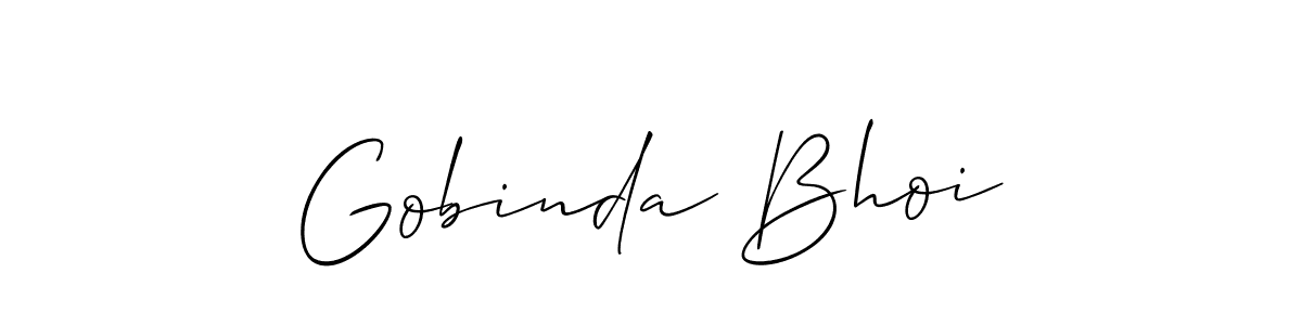 Make a beautiful signature design for name Gobinda Bhoi. With this signature (Allison_Script) style, you can create a handwritten signature for free. Gobinda Bhoi signature style 2 images and pictures png