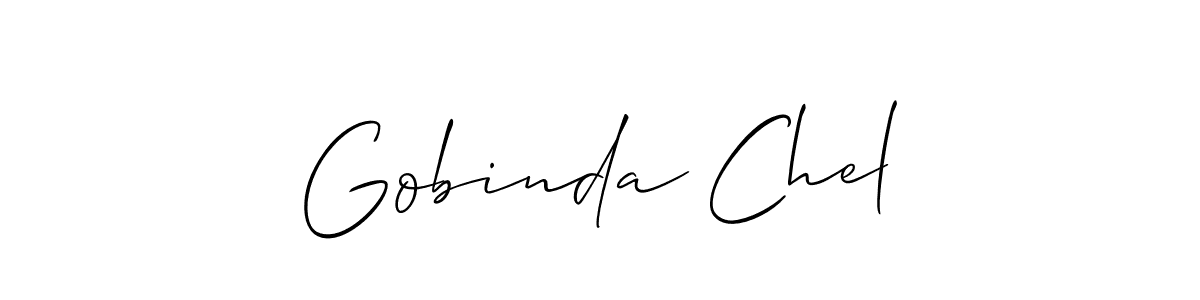 Design your own signature with our free online signature maker. With this signature software, you can create a handwritten (Allison_Script) signature for name Gobinda Chel. Gobinda Chel signature style 2 images and pictures png