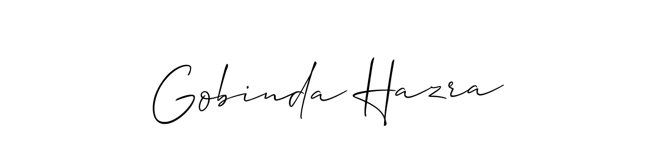 You should practise on your own different ways (Allison_Script) to write your name (Gobinda Hazra) in signature. don't let someone else do it for you. Gobinda Hazra signature style 2 images and pictures png