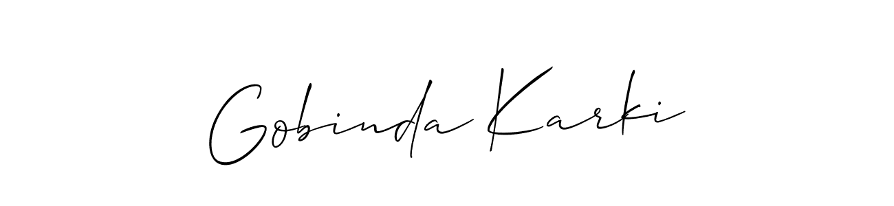 Also we have Gobinda Karki name is the best signature style. Create professional handwritten signature collection using Allison_Script autograph style. Gobinda Karki signature style 2 images and pictures png