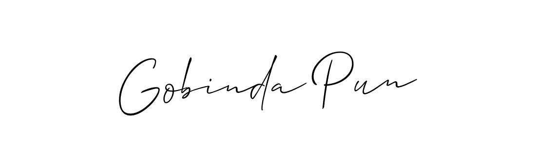 Make a short Gobinda Pun signature style. Manage your documents anywhere anytime using Allison_Script. Create and add eSignatures, submit forms, share and send files easily. Gobinda Pun signature style 2 images and pictures png