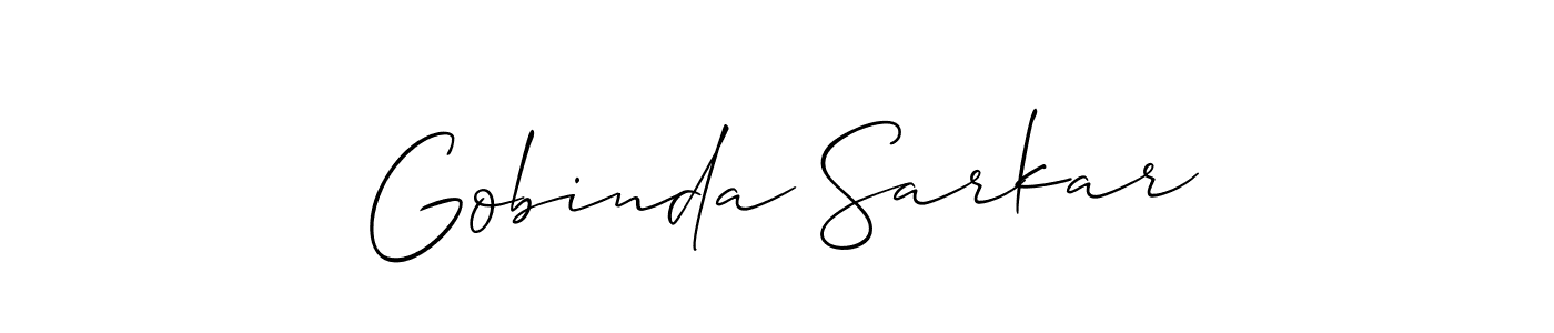 How to make Gobinda Sarkar signature? Allison_Script is a professional autograph style. Create handwritten signature for Gobinda Sarkar name. Gobinda Sarkar signature style 2 images and pictures png