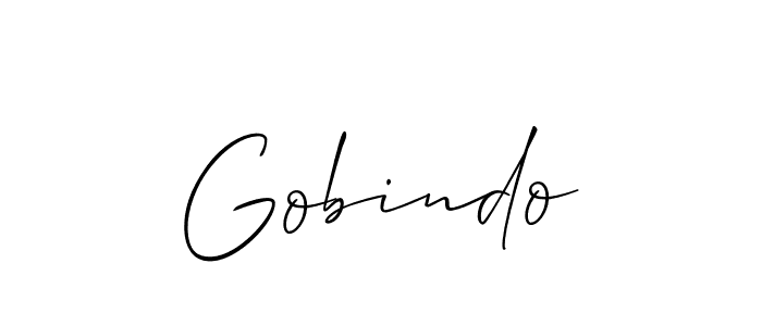 Create a beautiful signature design for name Gobindo. With this signature (Allison_Script) fonts, you can make a handwritten signature for free. Gobindo signature style 2 images and pictures png