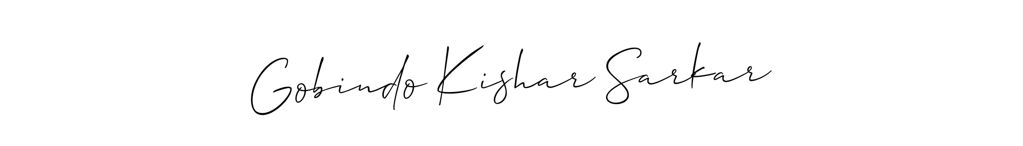 Create a beautiful signature design for name Gobindo Kishar Sarkar. With this signature (Allison_Script) fonts, you can make a handwritten signature for free. Gobindo Kishar Sarkar signature style 2 images and pictures png