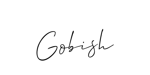 Use a signature maker to create a handwritten signature online. With this signature software, you can design (Allison_Script) your own signature for name Gobish. Gobish signature style 2 images and pictures png