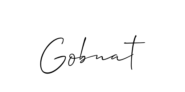 The best way (Allison_Script) to make a short signature is to pick only two or three words in your name. The name Gobnat include a total of six letters. For converting this name. Gobnat signature style 2 images and pictures png