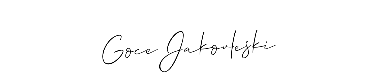 Make a beautiful signature design for name Goce Jakovleski. With this signature (Allison_Script) style, you can create a handwritten signature for free. Goce Jakovleski signature style 2 images and pictures png