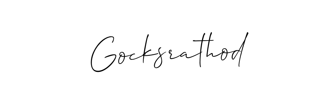 Also You can easily find your signature by using the search form. We will create Gocksrathod name handwritten signature images for you free of cost using Allison_Script sign style. Gocksrathod signature style 2 images and pictures png