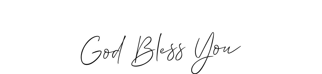 Use a signature maker to create a handwritten signature online. With this signature software, you can design (Allison_Script) your own signature for name God Bless You. God Bless You signature style 2 images and pictures png