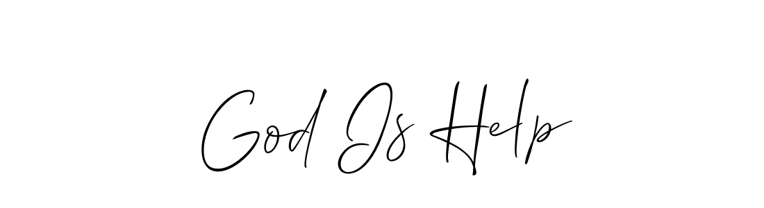 The best way (Allison_Script) to make a short signature is to pick only two or three words in your name. The name God Is Help include a total of six letters. For converting this name. God Is Help signature style 2 images and pictures png