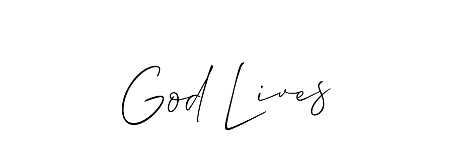 Best and Professional Signature Style for God Lives. Allison_Script Best Signature Style Collection. God Lives signature style 2 images and pictures png