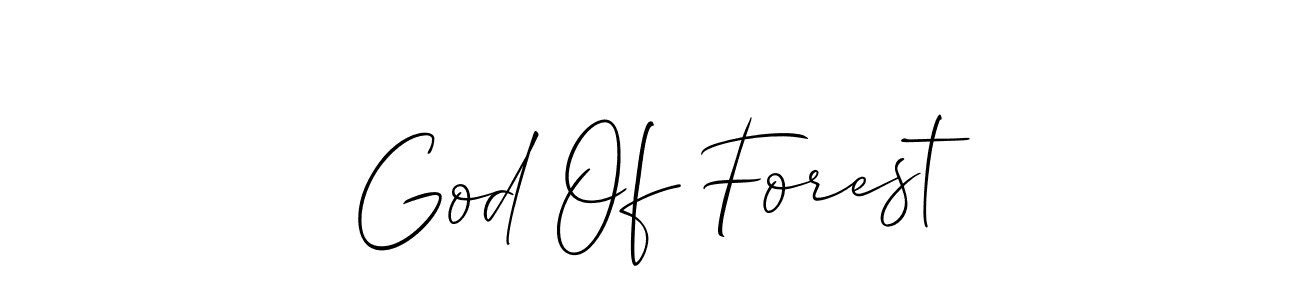 How to make God Of Forest name signature. Use Allison_Script style for creating short signs online. This is the latest handwritten sign. God Of Forest signature style 2 images and pictures png