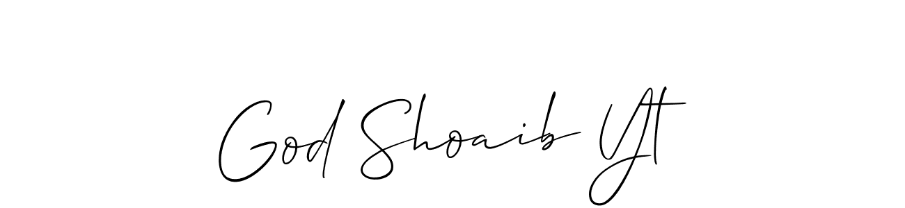 Allison_Script is a professional signature style that is perfect for those who want to add a touch of class to their signature. It is also a great choice for those who want to make their signature more unique. Get God Shoaib Yt name to fancy signature for free. God Shoaib Yt signature style 2 images and pictures png
