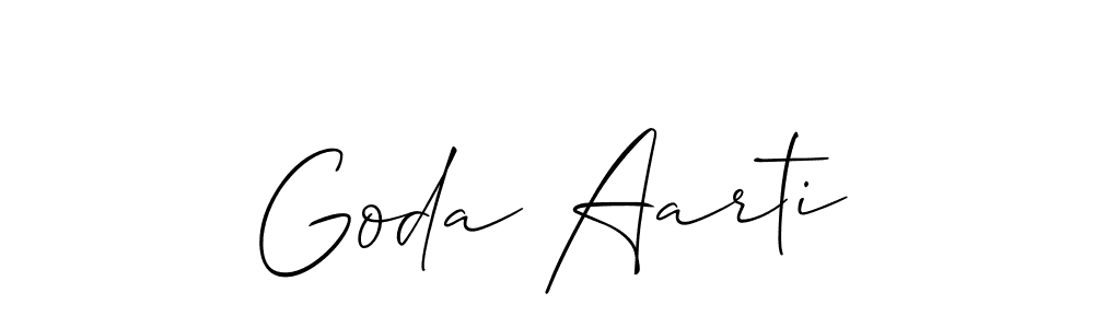 Check out images of Autograph of Goda Aarti name. Actor Goda Aarti Signature Style. Allison_Script is a professional sign style online. Goda Aarti signature style 2 images and pictures png