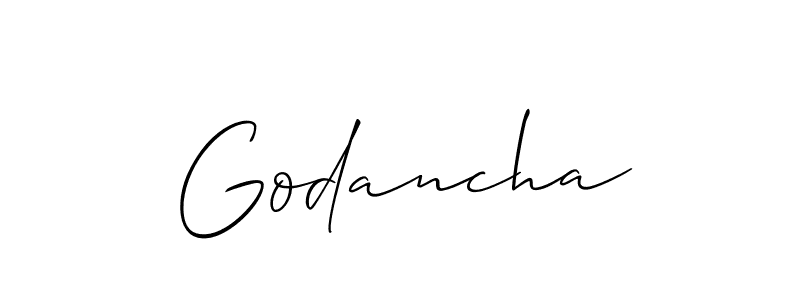 You should practise on your own different ways (Allison_Script) to write your name (Godancha) in signature. don't let someone else do it for you. Godancha signature style 2 images and pictures png
