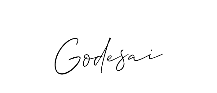 Create a beautiful signature design for name Godesai. With this signature (Allison_Script) fonts, you can make a handwritten signature for free. Godesai signature style 2 images and pictures png