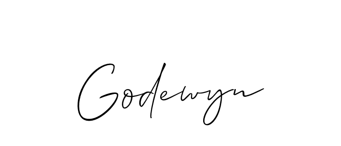 How to make Godewyn signature? Allison_Script is a professional autograph style. Create handwritten signature for Godewyn name. Godewyn signature style 2 images and pictures png