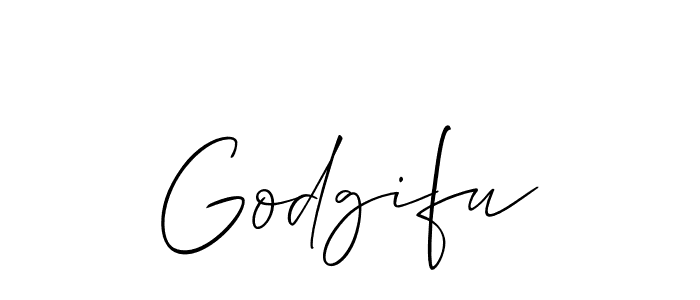 How to Draw Godgifu signature style? Allison_Script is a latest design signature styles for name Godgifu. Godgifu signature style 2 images and pictures png