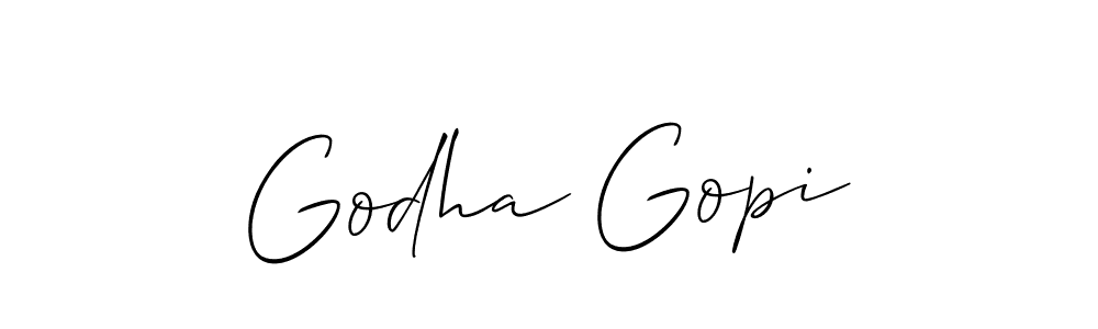 Godha Gopi stylish signature style. Best Handwritten Sign (Allison_Script) for my name. Handwritten Signature Collection Ideas for my name Godha Gopi. Godha Gopi signature style 2 images and pictures png