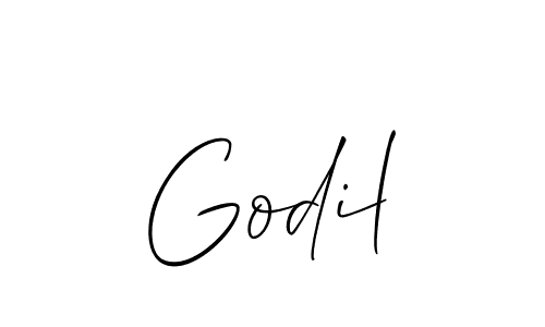 Design your own signature with our free online signature maker. With this signature software, you can create a handwritten (Allison_Script) signature for name Godil. Godil signature style 2 images and pictures png