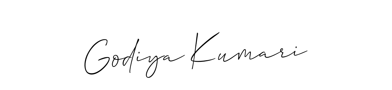 Create a beautiful signature design for name Godiya Kumari. With this signature (Allison_Script) fonts, you can make a handwritten signature for free. Godiya Kumari signature style 2 images and pictures png