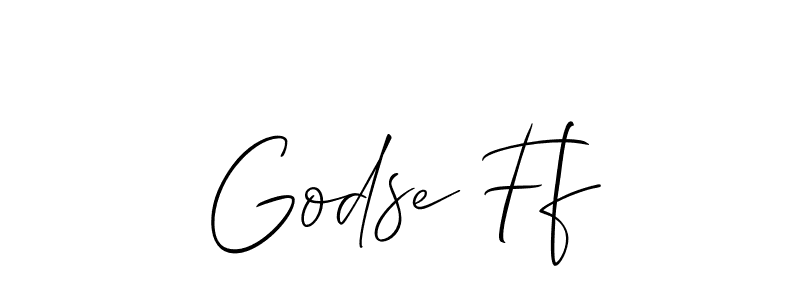 Create a beautiful signature design for name Godse Ff. With this signature (Allison_Script) fonts, you can make a handwritten signature for free. Godse Ff signature style 2 images and pictures png