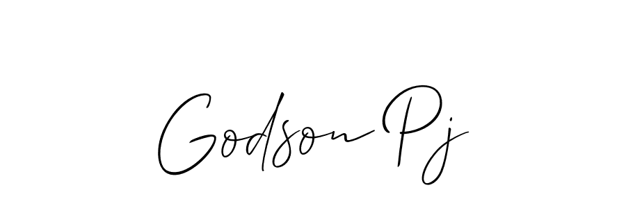 Make a beautiful signature design for name Godson Pj. With this signature (Allison_Script) style, you can create a handwritten signature for free. Godson Pj signature style 2 images and pictures png