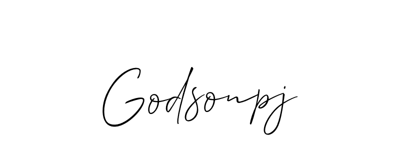 Use a signature maker to create a handwritten signature online. With this signature software, you can design (Allison_Script) your own signature for name Godsonpj. Godsonpj signature style 2 images and pictures png