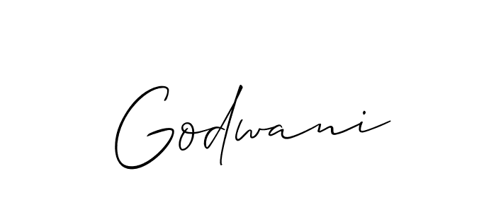 Godwani stylish signature style. Best Handwritten Sign (Allison_Script) for my name. Handwritten Signature Collection Ideas for my name Godwani. Godwani signature style 2 images and pictures png