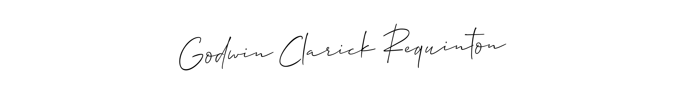 You should practise on your own different ways (Allison_Script) to write your name (Godwin Clarick Requinton) in signature. don't let someone else do it for you. Godwin Clarick Requinton signature style 2 images and pictures png