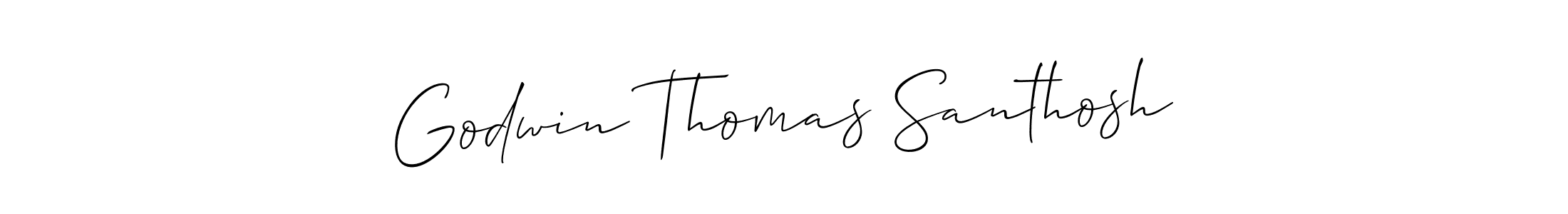 How to make Godwin Thomas Santhosh name signature. Use Allison_Script style for creating short signs online. This is the latest handwritten sign. Godwin Thomas Santhosh signature style 2 images and pictures png