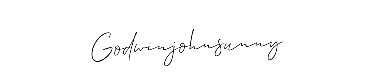 How to make Godwinjohnsunny name signature. Use Allison_Script style for creating short signs online. This is the latest handwritten sign. Godwinjohnsunny signature style 2 images and pictures png