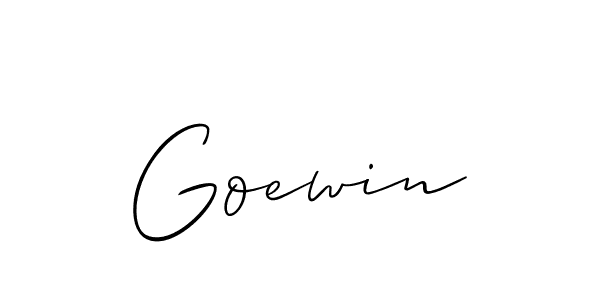 Make a beautiful signature design for name Goewin. With this signature (Allison_Script) style, you can create a handwritten signature for free. Goewin signature style 2 images and pictures png