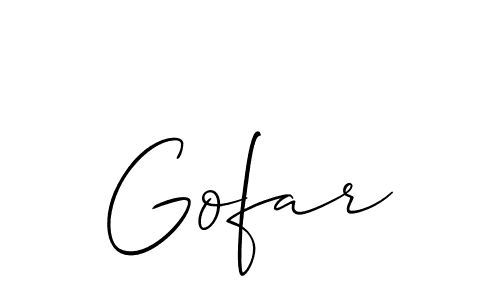 How to make Gofar signature? Allison_Script is a professional autograph style. Create handwritten signature for Gofar name. Gofar signature style 2 images and pictures png