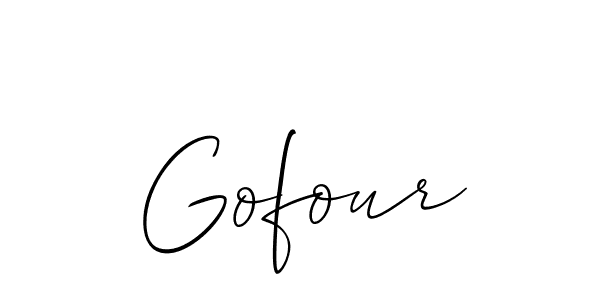 How to make Gofour signature? Allison_Script is a professional autograph style. Create handwritten signature for Gofour name. Gofour signature style 2 images and pictures png