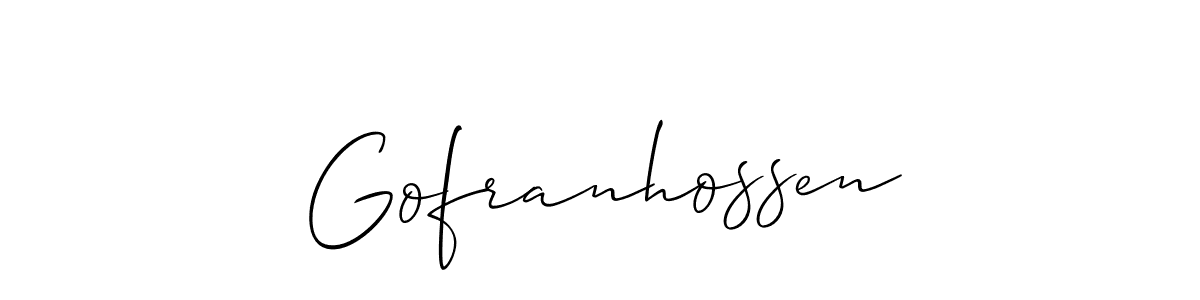 Gofranhossen stylish signature style. Best Handwritten Sign (Allison_Script) for my name. Handwritten Signature Collection Ideas for my name Gofranhossen. Gofranhossen signature style 2 images and pictures png