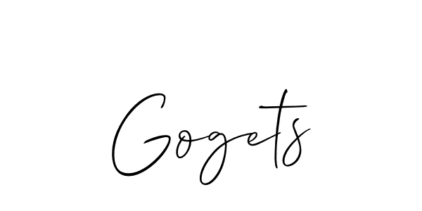 Make a beautiful signature design for name Gogets. With this signature (Allison_Script) style, you can create a handwritten signature for free. Gogets signature style 2 images and pictures png