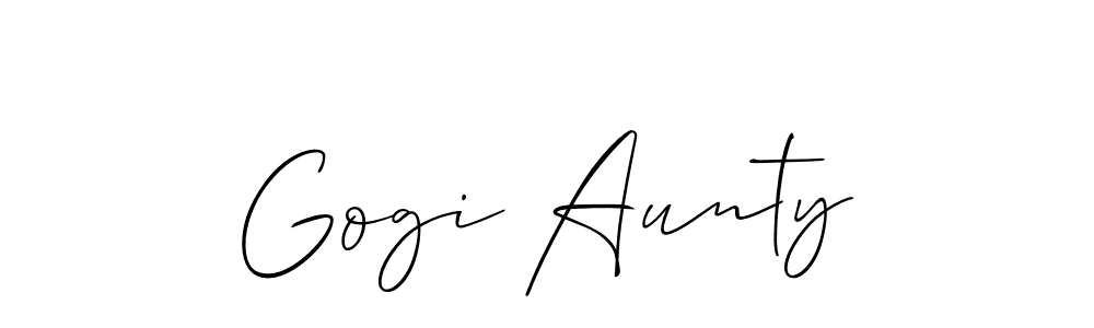 Also You can easily find your signature by using the search form. We will create Gogi Aunty name handwritten signature images for you free of cost using Allison_Script sign style. Gogi Aunty signature style 2 images and pictures png