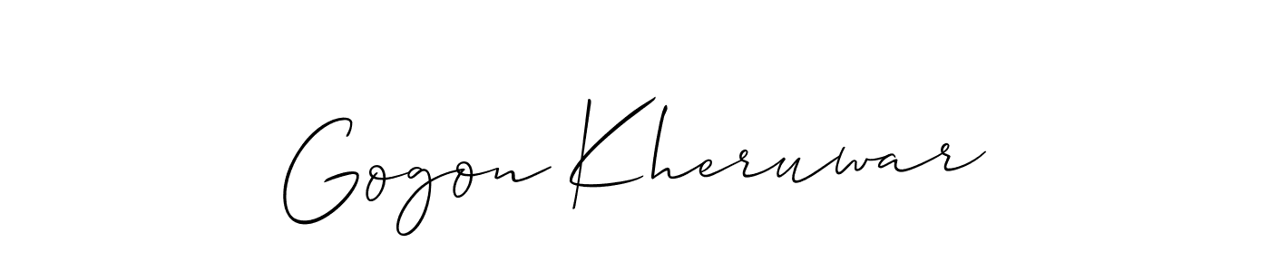 This is the best signature style for the Gogon Kheruwar name. Also you like these signature font (Allison_Script). Mix name signature. Gogon Kheruwar signature style 2 images and pictures png