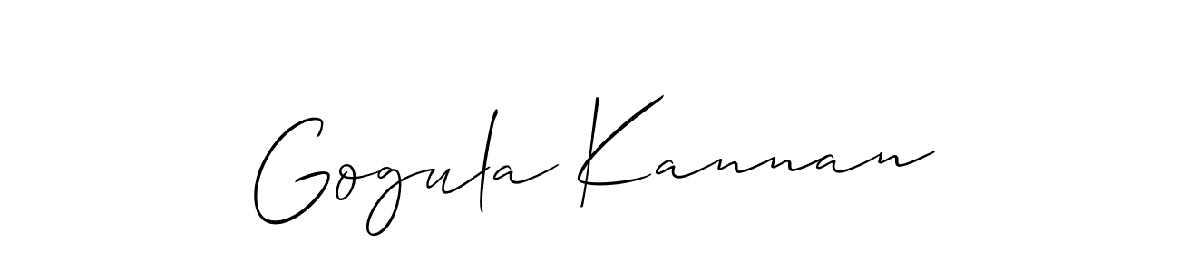 Also You can easily find your signature by using the search form. We will create Gogula Kannan name handwritten signature images for you free of cost using Allison_Script sign style. Gogula Kannan signature style 2 images and pictures png