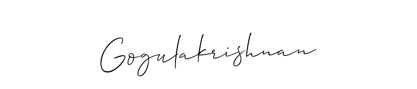Design your own signature with our free online signature maker. With this signature software, you can create a handwritten (Allison_Script) signature for name Gogulakrishnan. Gogulakrishnan signature style 2 images and pictures png
