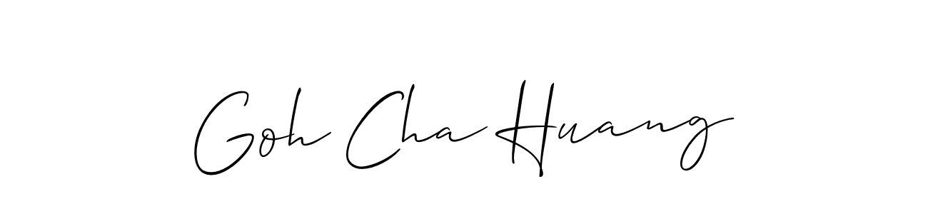 How to make Goh Cha Huang name signature. Use Allison_Script style for creating short signs online. This is the latest handwritten sign. Goh Cha Huang signature style 2 images and pictures png