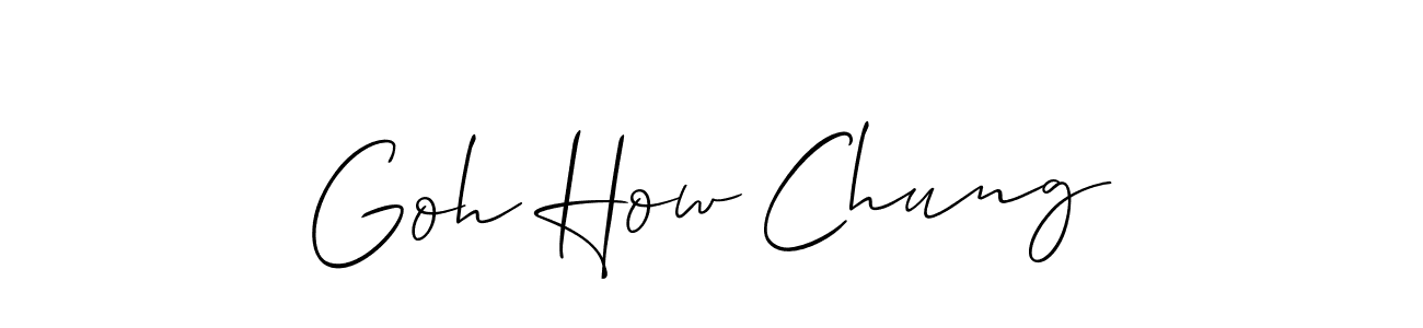 You should practise on your own different ways (Allison_Script) to write your name (Goh How Chung) in signature. don't let someone else do it for you. Goh How Chung signature style 2 images and pictures png