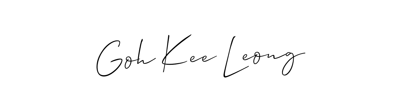 How to make Goh Kee Leong name signature. Use Allison_Script style for creating short signs online. This is the latest handwritten sign. Goh Kee Leong signature style 2 images and pictures png