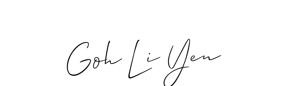 It looks lik you need a new signature style for name Goh Li Yen. Design unique handwritten (Allison_Script) signature with our free signature maker in just a few clicks. Goh Li Yen signature style 2 images and pictures png