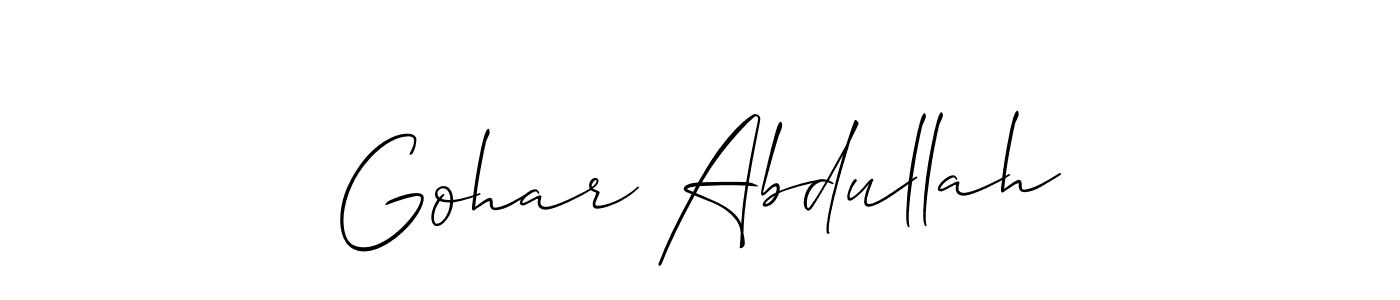 if you are searching for the best signature style for your name Gohar Abdullah. so please give up your signature search. here we have designed multiple signature styles  using Allison_Script. Gohar Abdullah signature style 2 images and pictures png